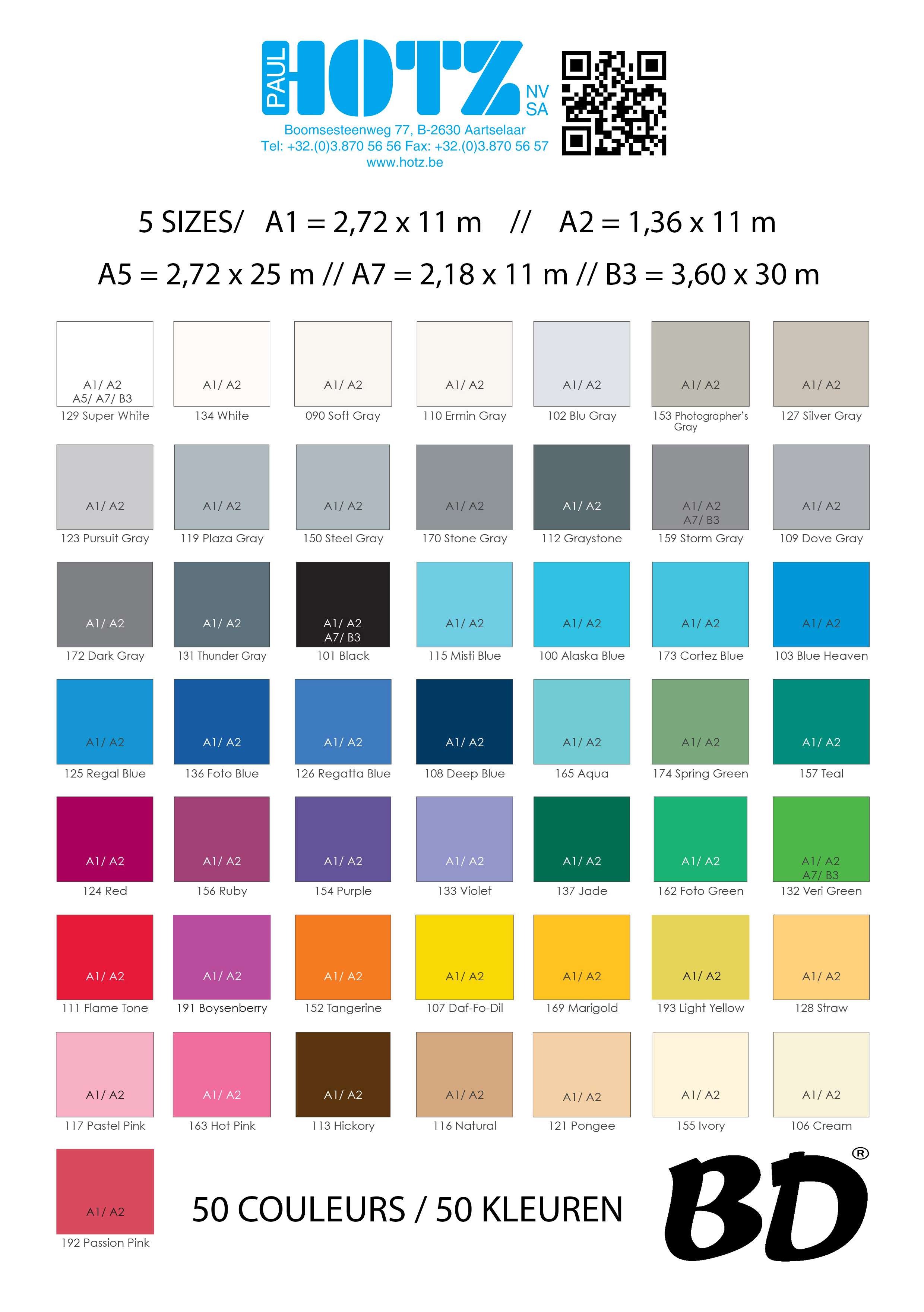 Savage Seamless Paper Color Chart